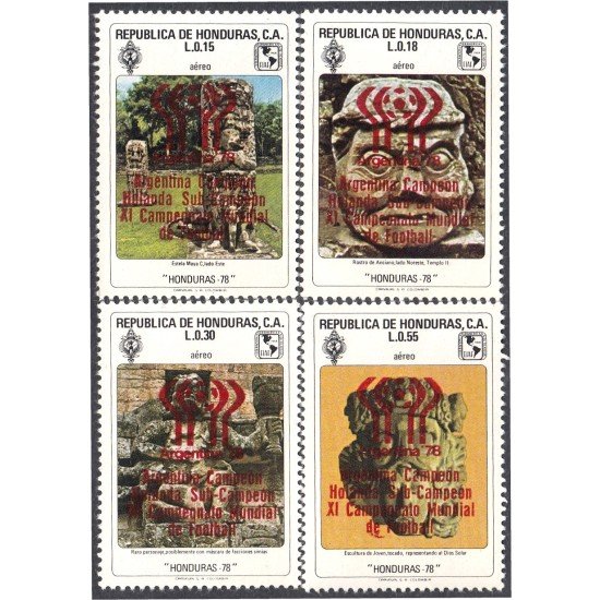 Honduras A- 603/06 1978 Arte Maya Esculturas Argentina 78 Fútbol MNH Honduras A- 603/06 1978 Arte Maya Esculturas Argentina 78 Fútbol MNH