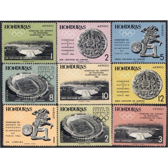 Honduras A- 312/20 1964 Juegos Olímpicos Olimpiadas de Tokio 1964 MNH Honduras A- 312/20 1964 Juegos Olímpicos Olimpiadas de Tokio 1964 MNH