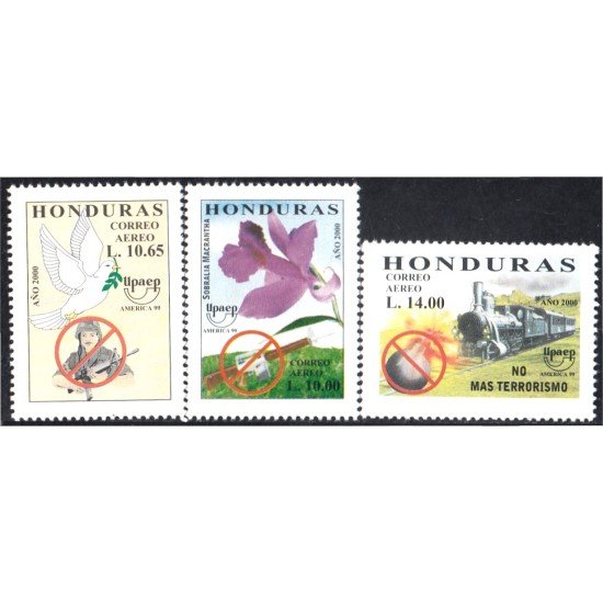Honduras A- 1029/31 2000 América Upaep No más terrorismo MNH Honduras A- 1029/31 2000 América Upaep No más terrorismo MNH