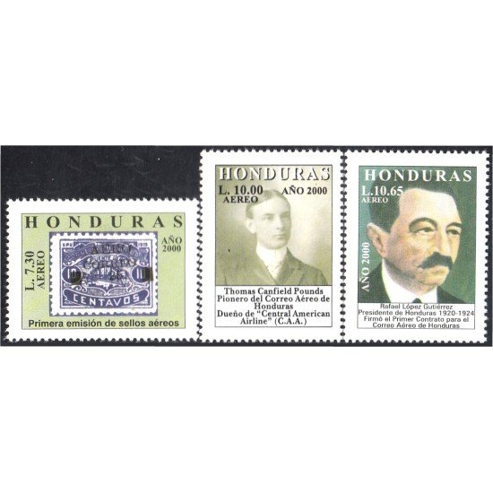 Honduras A- 1026/28 2000 Thomas Canfield Pounds Rafael López Gutierrez MNH Honduras A- 1026/28 2000 Thomas Canfield Pounds Rafael López Gutierrez MNH