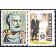 Honduras A- 1102/03 2000 San Pedro 1º Papa y SS Juan Pablo II MNH