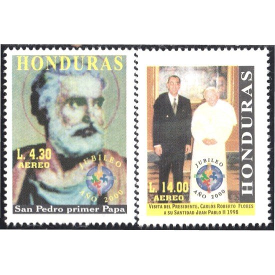 Honduras A- 1102/03 2000 San Pedro 1º Papa y SS Juan Pablo II MNH Honduras A- 1102/03 2000 San Pedro 1º Papa y SS Juan Pablo II MNH