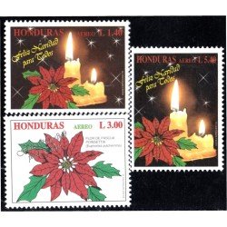 Honduras A- 868/70 1996 Navidad Christmas Flor de Pascua MNH
