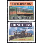 Honduras A- 866/67 1996 Exfilna 96 Trenes trains Locomotoras MNH