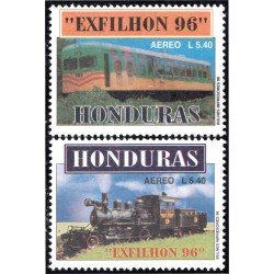 Honduras A- 866/67 1996 Exfilna 96 Trenes trains Locomotoras MNH