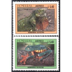 Honduras A- 859AU/AV 1995 Reptiles Iguana Rana MNH