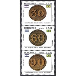 Honduras A- 829/31 1993 150 Años del sello posatl brasileño MNH