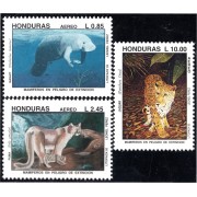 Honduras A- 806/08 1993 Mamíferos en peligro de extinción Jaguar Puma y Manatí MNH