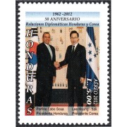 Honduras A- 1358 2012 Presidente Porfirio Lobo Sosa y Presidente de Corea Lee Myung Bak MNH