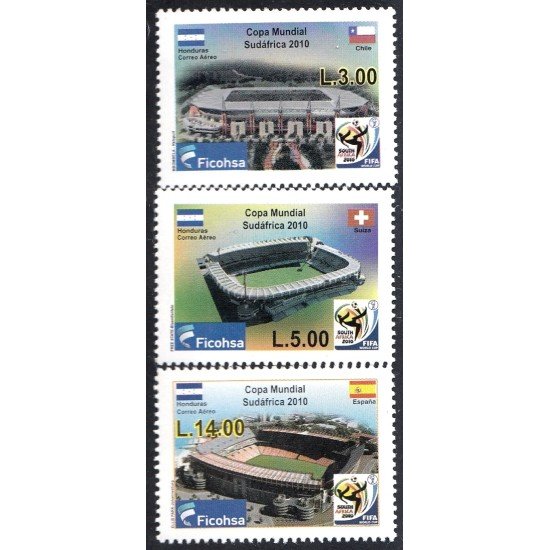 Honduras A- 1346/48 2010 Copa Mundial de Fútbol Sudáfrica 2010 MNH Honduras A- 1346/48 2010 Copa Mundial de Fútbol Sudáfrica 2010 MNH