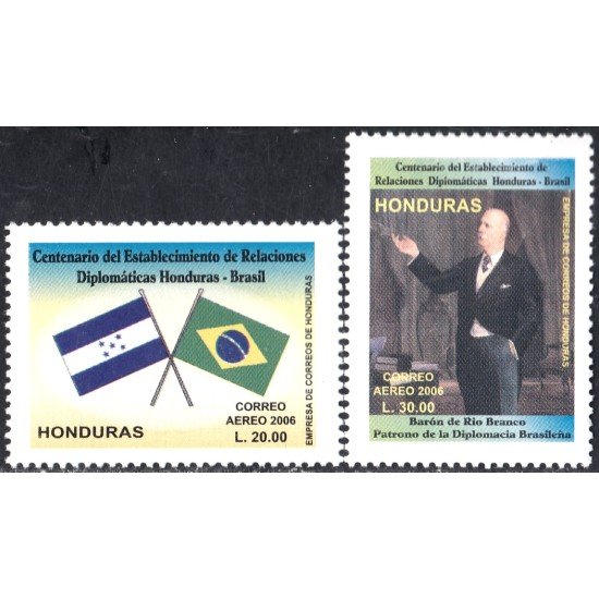 Honduras A- 1286/87 2006 Centenario de las Relaciones Diplomáticas Honduras - Brasil MNH Honduras A- 1286/87 2006 Centenario de las Relaciones Diplomáticas Honduras - Brasil MNH