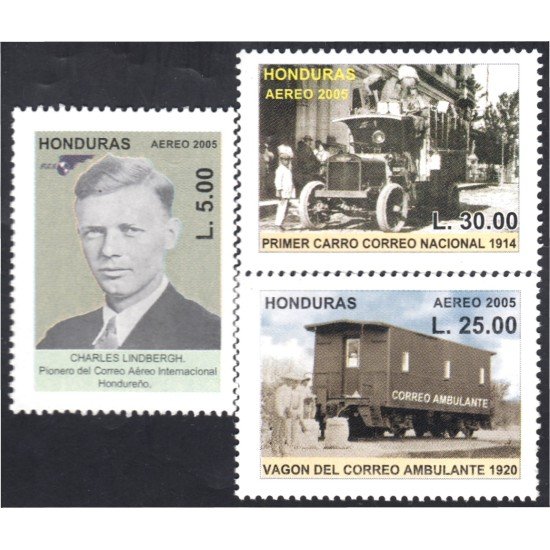Honduras A- 1275/77 2005 Charles Lindbergh Correo Nacional e Internacional MNH Honduras A- 1275/77 2005 Charles Lindbergh Correo Nacional e Internacional MNH