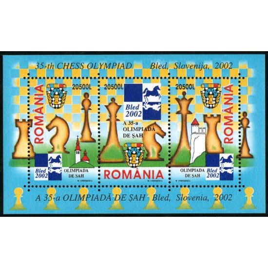 AJZ1 Rumania HB 264 2002 Ajedrez MNH AJZ1 Rumania HB 264 2002 Ajedrez MNH