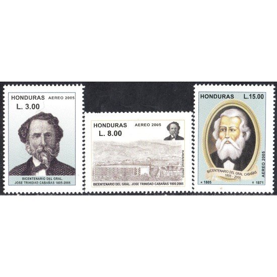 Honduras A- 1213/15 2005 Bicentenario del Gral. José Trinidad Cabañas  MNH