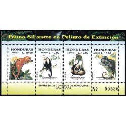 Honduras A- 1193/96 2004 Animales Monos Titi Cara Blanca Araña y Aullador MNH