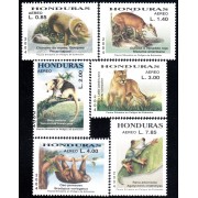 Honduras A- 1187/92 2004 Fauna silvestre en peligro de extinción Osos Melero y Perezoso Rana  Chancho Puma MNH