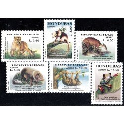Honduras A- 1181/86 2004 Fauna silvestre en peligro de extinción Osos Melero y Perezoso Rana Chancho Puma MNH Honduras A- 1181/86 2004 Fauna silvestre en peligro de extinción Osos Melero y Perezoso Rana Chancho Puma MNH