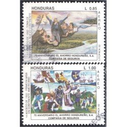 Honduras A- 783/84 1992 75 Aniversario de El Ahorro Compañía de Seguros usados