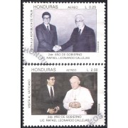 Honduras A- 774/75 1992 Rafel Leonardo Callejas Papa JUan Pablo II usados