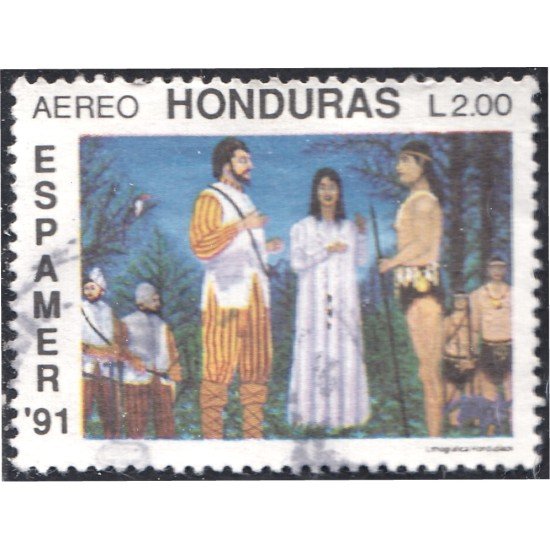 Honduras A- 761 1991 Espamer 91 Exposición Filatélica Internacional usados Honduras A- 761 1991 Espamer 91 Exposición Filatélica Internacional usados