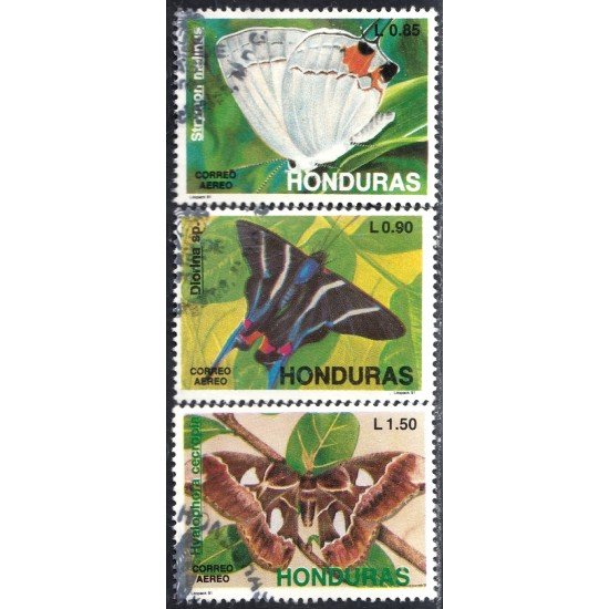 Honduras A- 752/54 1991 Mariposa Butterflies usados Honduras A- 752/54 1991 Mariposa Butterflies usados