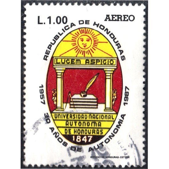 Honduras A- 716 1987 Universidad Nacional Autónoma de Honduras usados Honduras A- 716 1987 Universidad Nacional Autónoma de Honduras usados