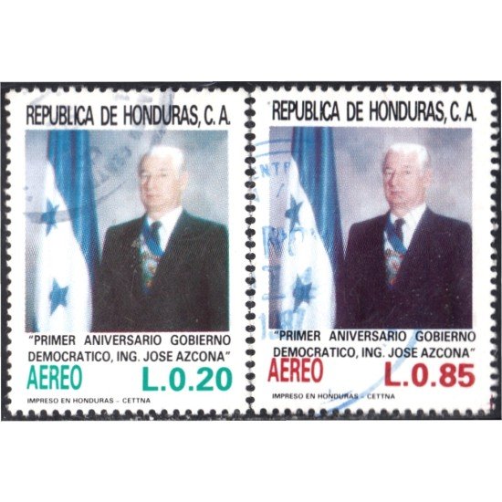 Honduras A- 708/09 1987 Presidente José Azcona usados Honduras A- 708/09 1987 Presidente José Azcona usados