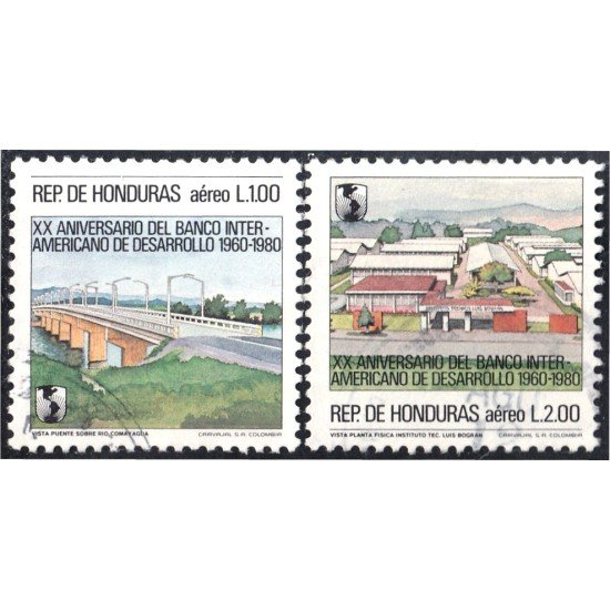 Honduras A- 684/85 1983 XX Aniversario del Banco Interamericano de desarrollo usados Honduras A- 684/85 1983 XX Aniversario del Banco Interamericano de desarrollo usados