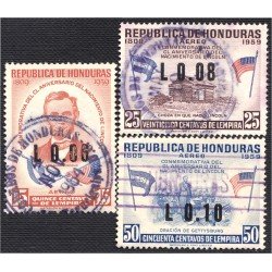 Honduras A- 293/95 1959 Abraham Lincoln usados