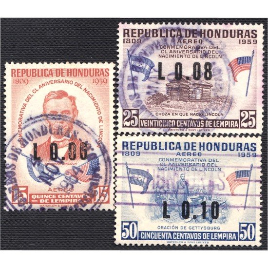 Honduras A- 293/95 1959 Abraham Lincoln usados Honduras A- 293/95 1959 Abraham Lincoln usados