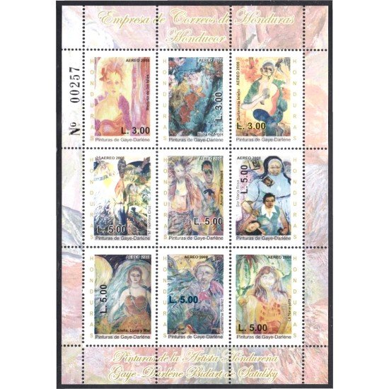 Honduras A- 1319/26 2008 Pinturas de Gaye Darlene Bidart de Satulsky MNH