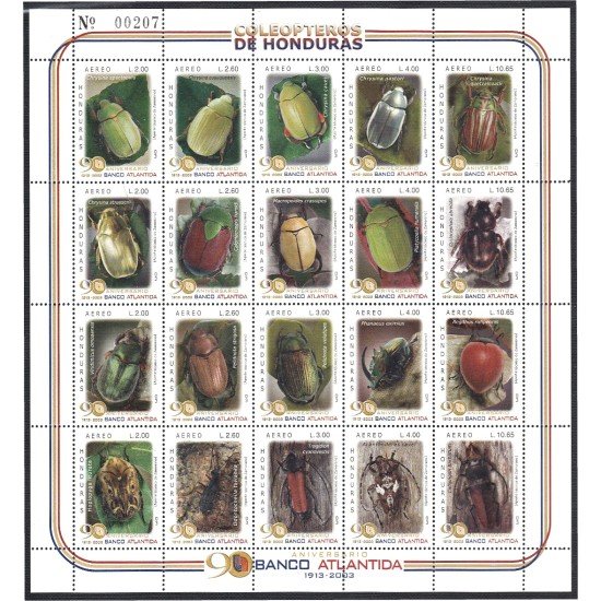 Honduras A- 1127/46 2003 Fauna Insectos Coleópteros MNH