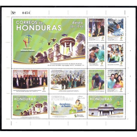 Honduras A- 1100/10  2002 Conmemoración del nuevo municipio de Tegucigalpa MNH