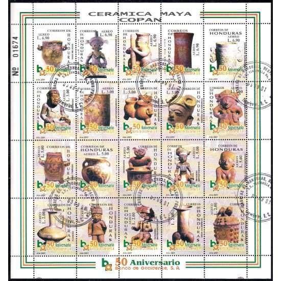 Honduras A- 1079/98 2001 Cerámica Maya de Copán usados Honduras A- 1079/98 2001 Cerámica Maya de Copán usados
