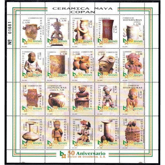 Honduras A- 1079/98 2001 Cerámica Maya de Copán MNH Honduras A- 1079/98 2001 Cerámica Maya de Copán MNH