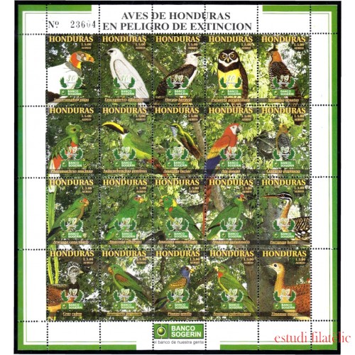 Honduras A- 973/82 1999 Fauna Pájaros en vías de extinción Birds MNH