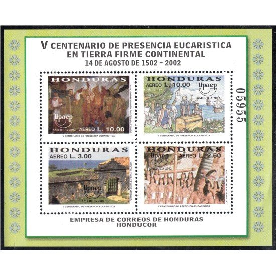 Honduras HB 69 2002 América Upaep  V centenario del descubrimiento de Honduras MNH