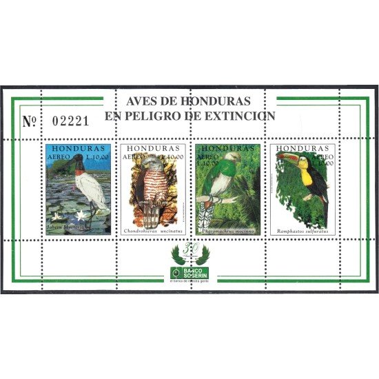 Honduras HB 59 1999 Aves en peligro de Extinción MNH Honduras HB 59 1999 Aves en peligro de Extinción MNH