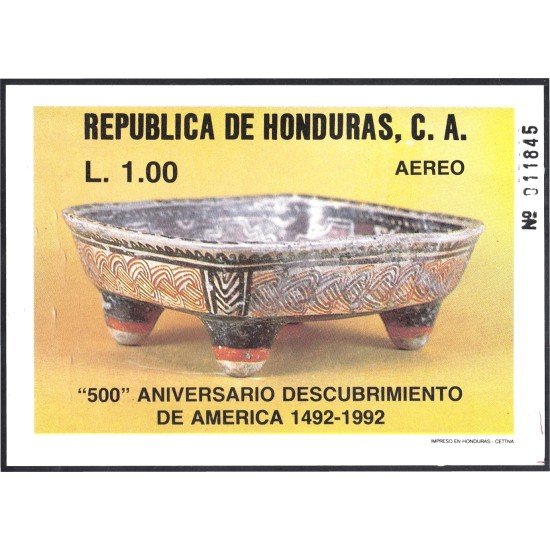 Honduras HB 39 1988 500 Aniversario del descubrimiento de América MNH Honduras HB 39 1988 500 Aniversario del descubrimiento de América MNH