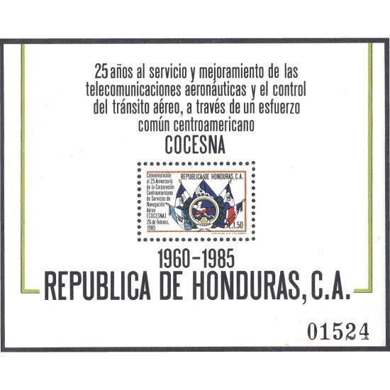 Honduras HB 35 1986 COCESNA Telecomunicaciones aeronáuticas y el control de tráfico aéreo MNH Honduras HB 35 1986 COCESNA Telecomunicaciones aeronáuticas y el control de tráfico aéreo MNH