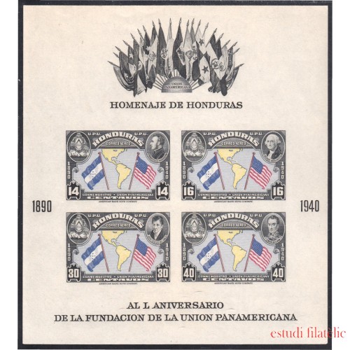 Honduras HB 1a 1940 L Aniversario de la fundación de la Unión Panamericana MNH 