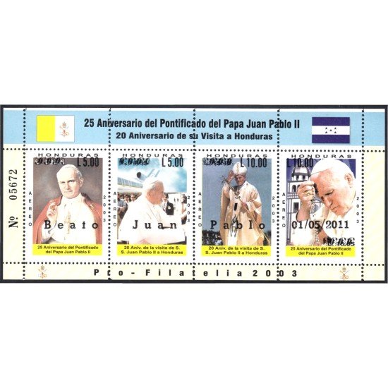 Honduras HB 92 2011 SS Juan Pablo II MNH Honduras HB 92 2011 SS Juan Pablo II MNH