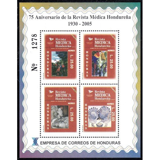 Honduras HB 79 2005 75 Aniversario de la revista médica Hondureña MNH Honduras HB 79 2005 75 Aniversario de la revista médica Hondureña MNH