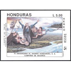 Honduras HB 47a 1992 Colon Toma de posesión del nuevo continente variedad sin emblema Honduras HB 47a 1992 Colon Toma de posesión del nuevo continente variedad sin emblema