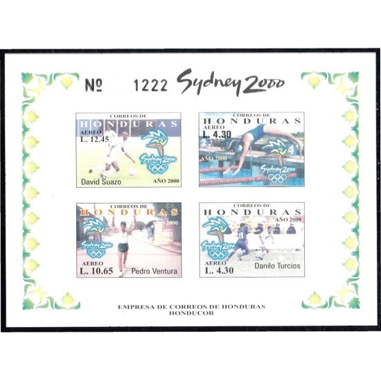Honduras HB 63a 2000 Olimpiadas Australia Sydney 2000 sin dentar MNH Honduras HB 63a 2000 Olimpiadas Australia Sydney 2000 sin dentar MNH