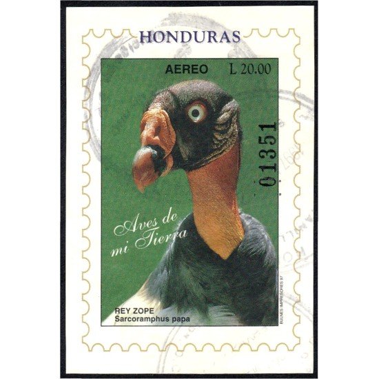 Honduras HB 54 1997 Ave Pájaro Bird Rey Zope usados Honduras HB 54 1997 Ave Pájaro Bird Rey Zope usados