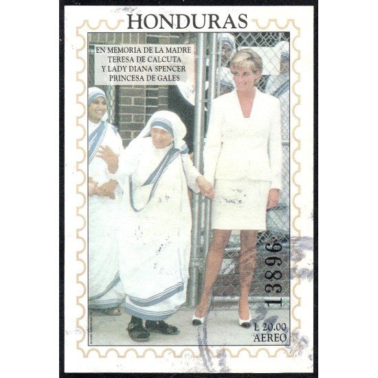 Honduras HB 53 1997 Madre Teresa de Calcuta y Lady Diana Spencer usados Honduras HB 53 1997 Madre Teresa de Calcuta y Lady Diana Spencer usados