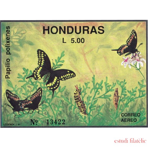 Honduras HB 43 1991 Mariposas Butteflies fauna usados