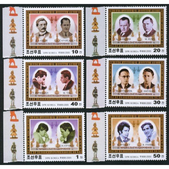 AJZ1 Corea del Norte DPR Nº 3065/70 2001 Ajedrez MNH AJZ1 Corea del Norte DPR Nº 3065/70 2001 Ajedrez MNH
