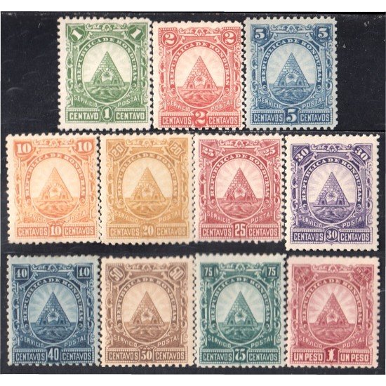 Honduras 21/31 1890 Escudos Sin goma Honduras 21/31 1890 Escudos Sin goma